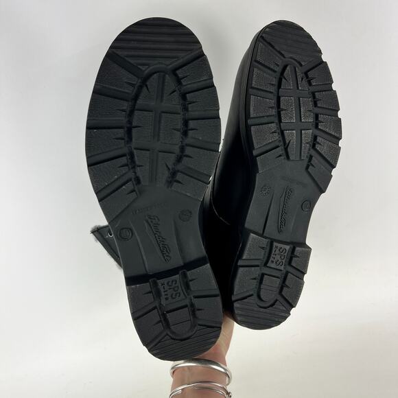 Blundstone 1465 Men's 11 Triple Black Leather Lace Up Ankle Winter Thermal Boots - Picture 8 of 12